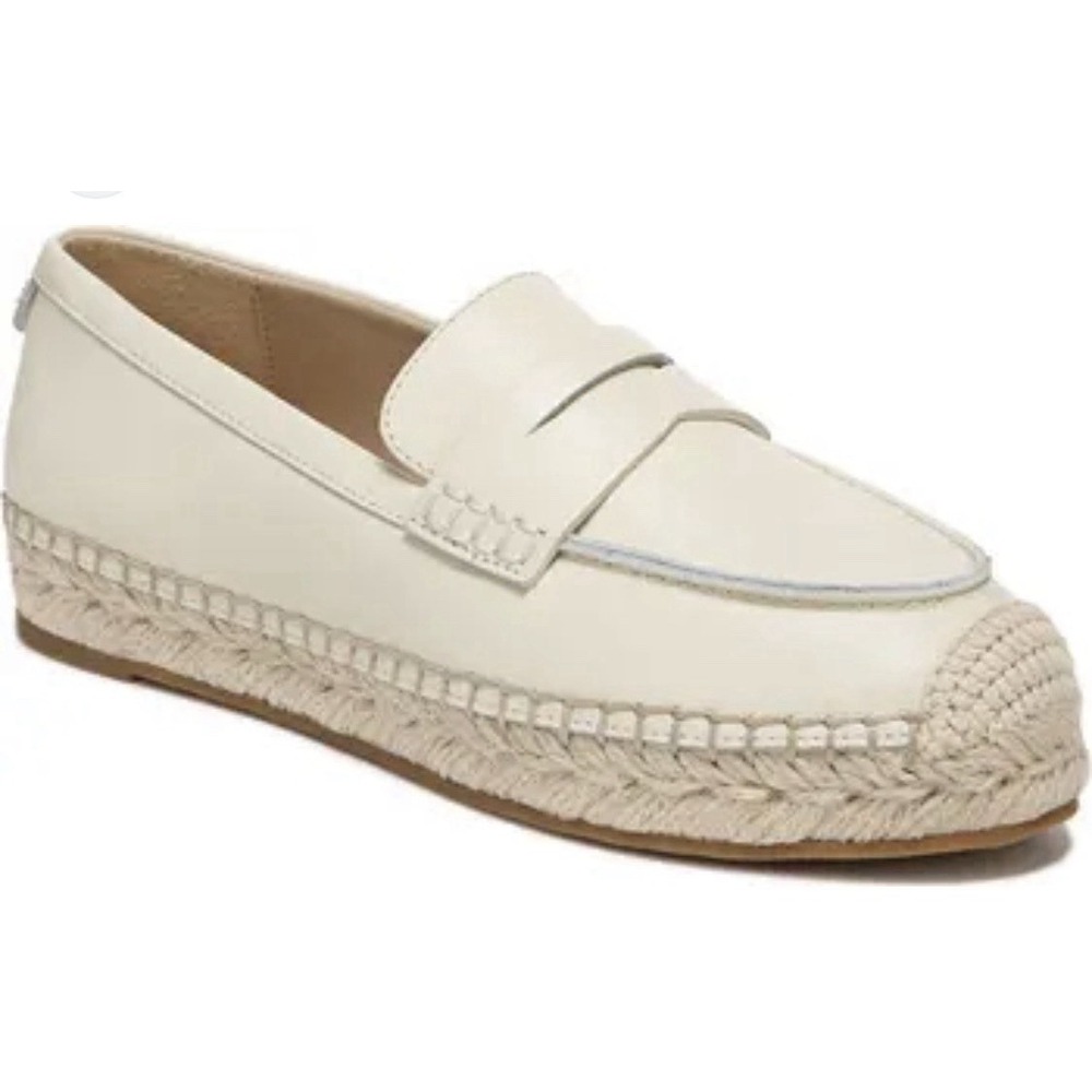 Sam Edelman Kai espadrille loafers Ivory Leather suede finish Size 10